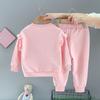 Weibliches Baby-Set Frühling und Herbst Kinder Casual Kinderbekleidung Pullover Hosen Zweiteiliges Set