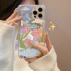Literary Tulip IPhone 14 Apple 16 Mobile Phone Case 15 Promax Silicone 11 Makeup Mirror X Applicable