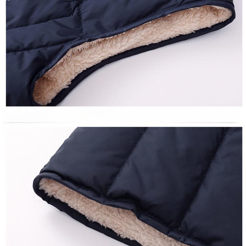 Middle-aged and Elderly Men's Vest Grandpa Style Warm Vest Sleeveless Men's Outerwear Cotton Vest with Fleece Lining Thickened Vest Sleeveless Jacket