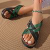 Fashion Women's Sandals Fashion Patchwork Color Thick Soled Wedge Slippers Hollow Casual Beach Sandals 2025 Summer Sandalias Mujer