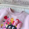 Baby Girls' Cartoon Sweatshirt & Striped Leggings Set - Autumn/Spring