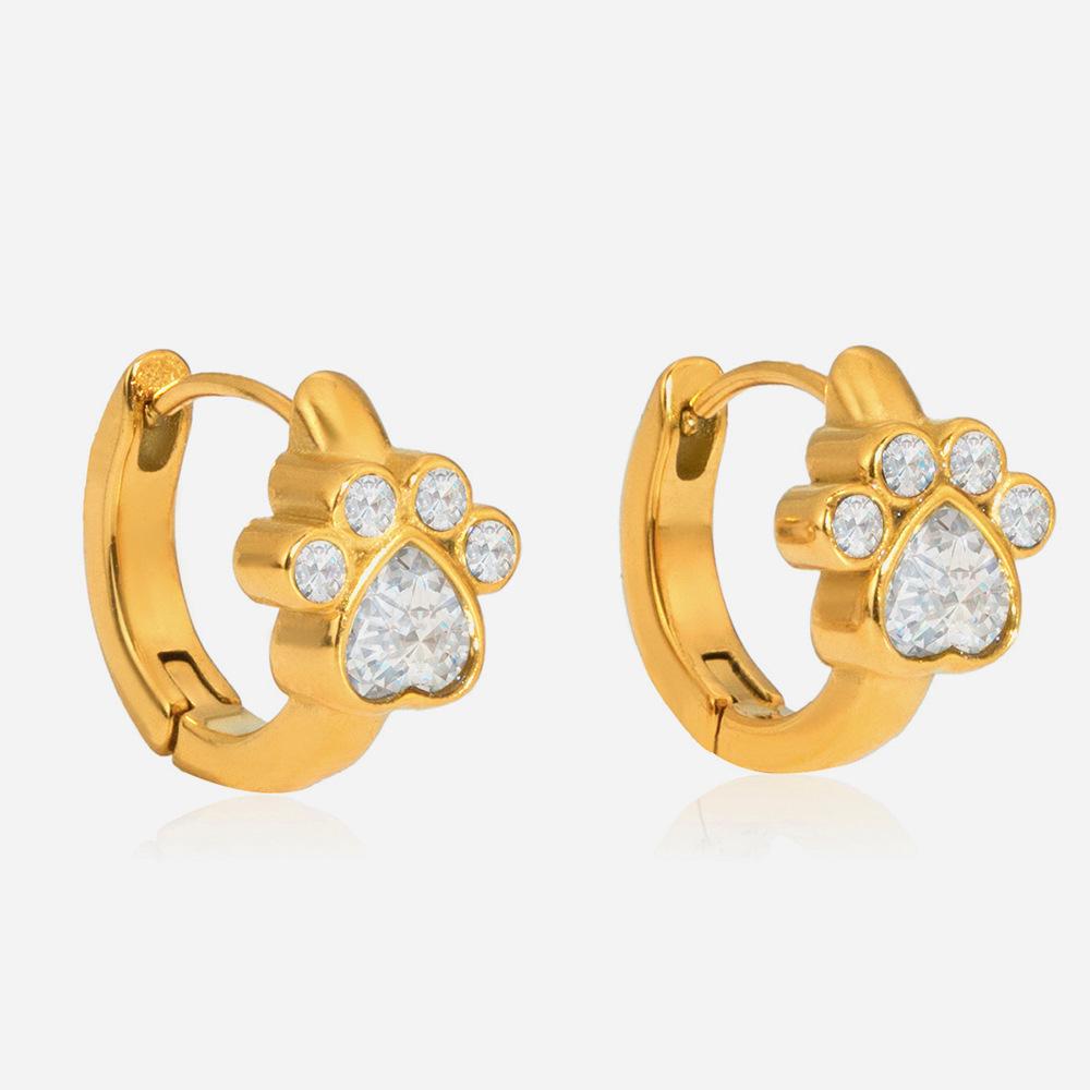 Leichter Luxus High-End-Gefühl Nische Zirkon Katzenpfoten Ohrringe Ohrringe Schmuck