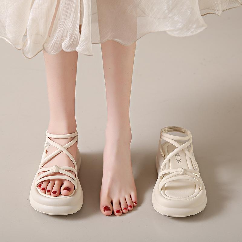 2024 New Style Summer Roman Style Elevator Sandals with Soft Sole and Wedge Heel for Women
