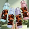 1PC Dachshund Dog Head Portrait Print 750ml Color Plastic Sports Water Bottle Leakproof Flip Straw Lid Suitable for Sports Office Home Use