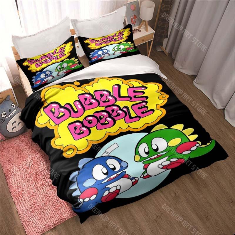 

Cartoon Bubble Bobble Bedding pillowcase quilt cover bedroom home comfort printing large bed bedroom decoration children s gift EU Single 90x200cm
