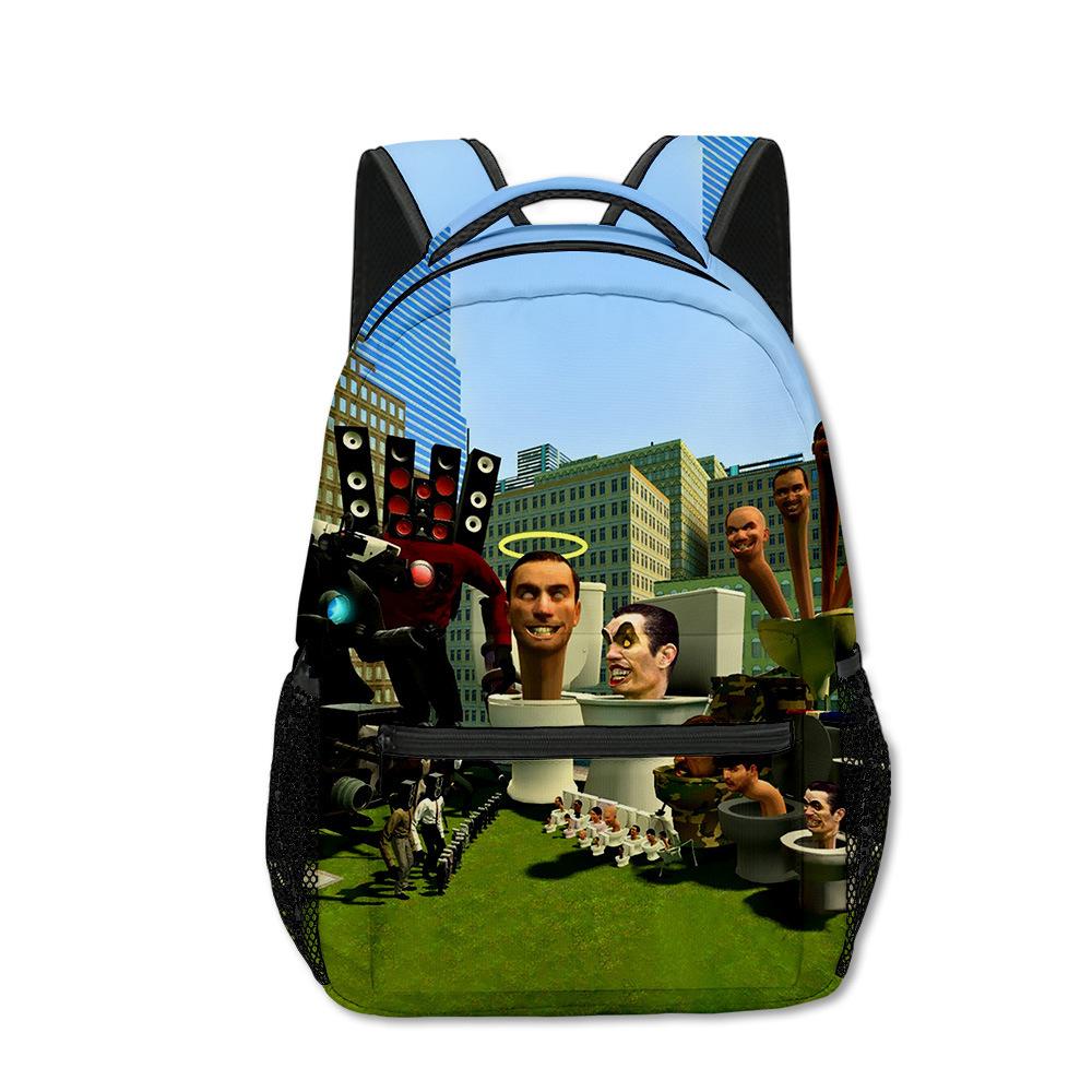 Popular Kpop Youthful School Bags Unisex Skibidi Toilet Travel Bags 3D Print Oxford Waterproof Notebook Shoulder Backpacks