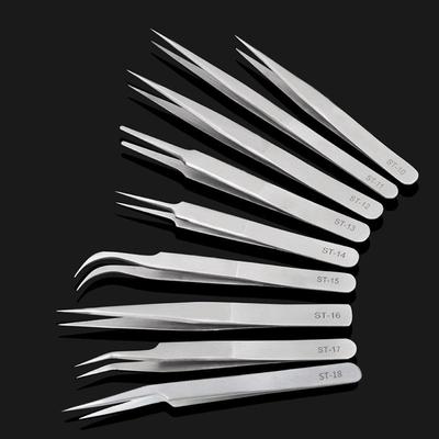 Stainless Steel Polished Tweezers for Mobile Repair, Jewelry, Hair Pinning, Pointed Straight Head