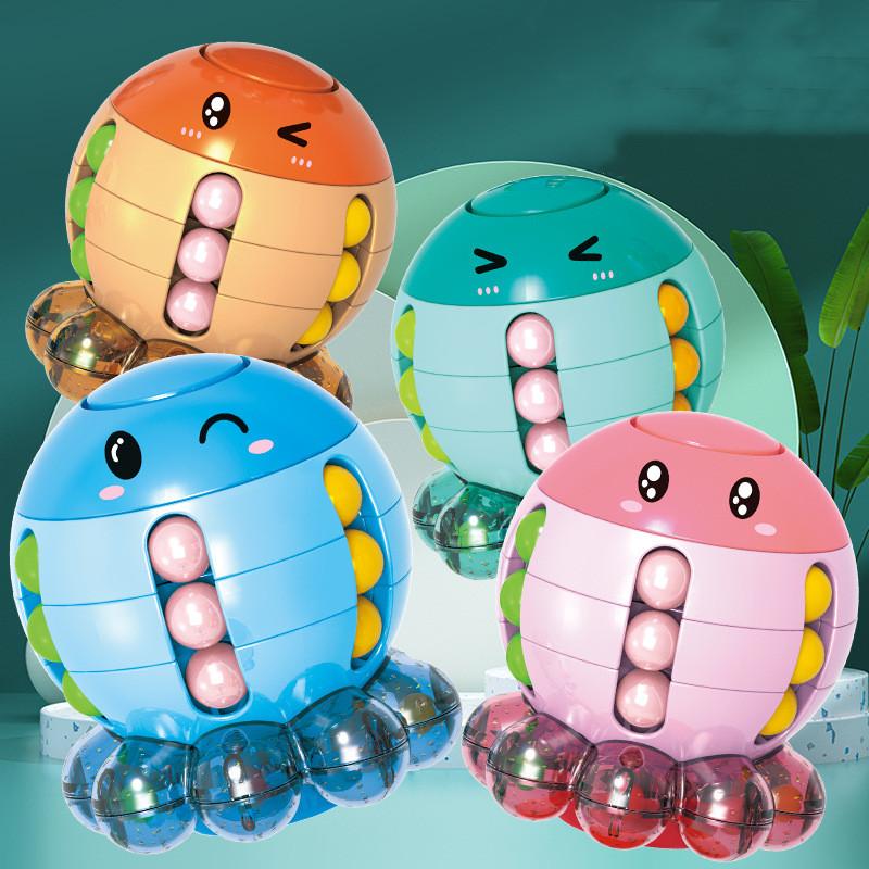 Kids Magic Rotating Bean Cubes Adults Fingertip Fidget Stress Relief Game Professional Magic Cube Puzzle Toys For Children