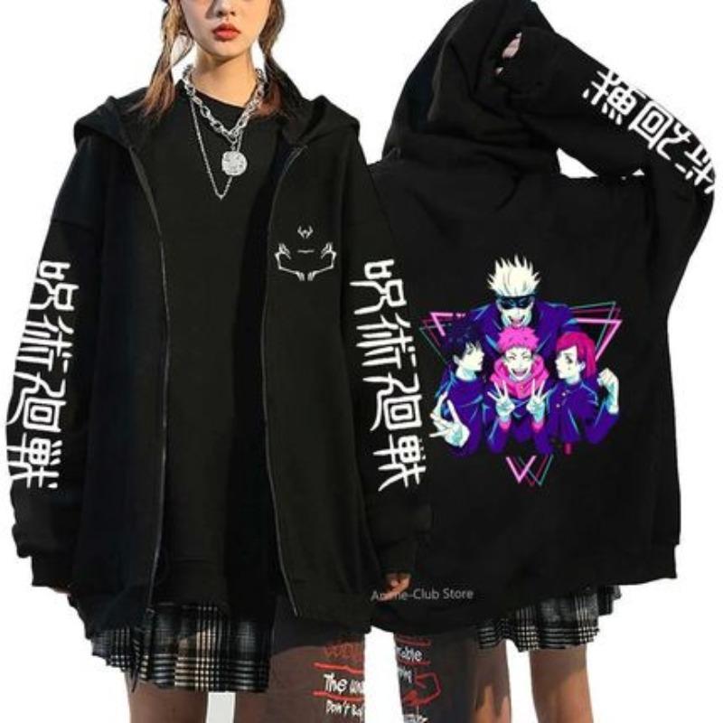 Fashion Printed Casual Zip Sweatshirt Loose Hoodies Sweatshirts Girls