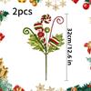 1/2pcs Artificial Berrys Stem Christmas Decoration Candy Lollipop Make Cutting Decor Christmas Trees Flower Garlands Holiday
