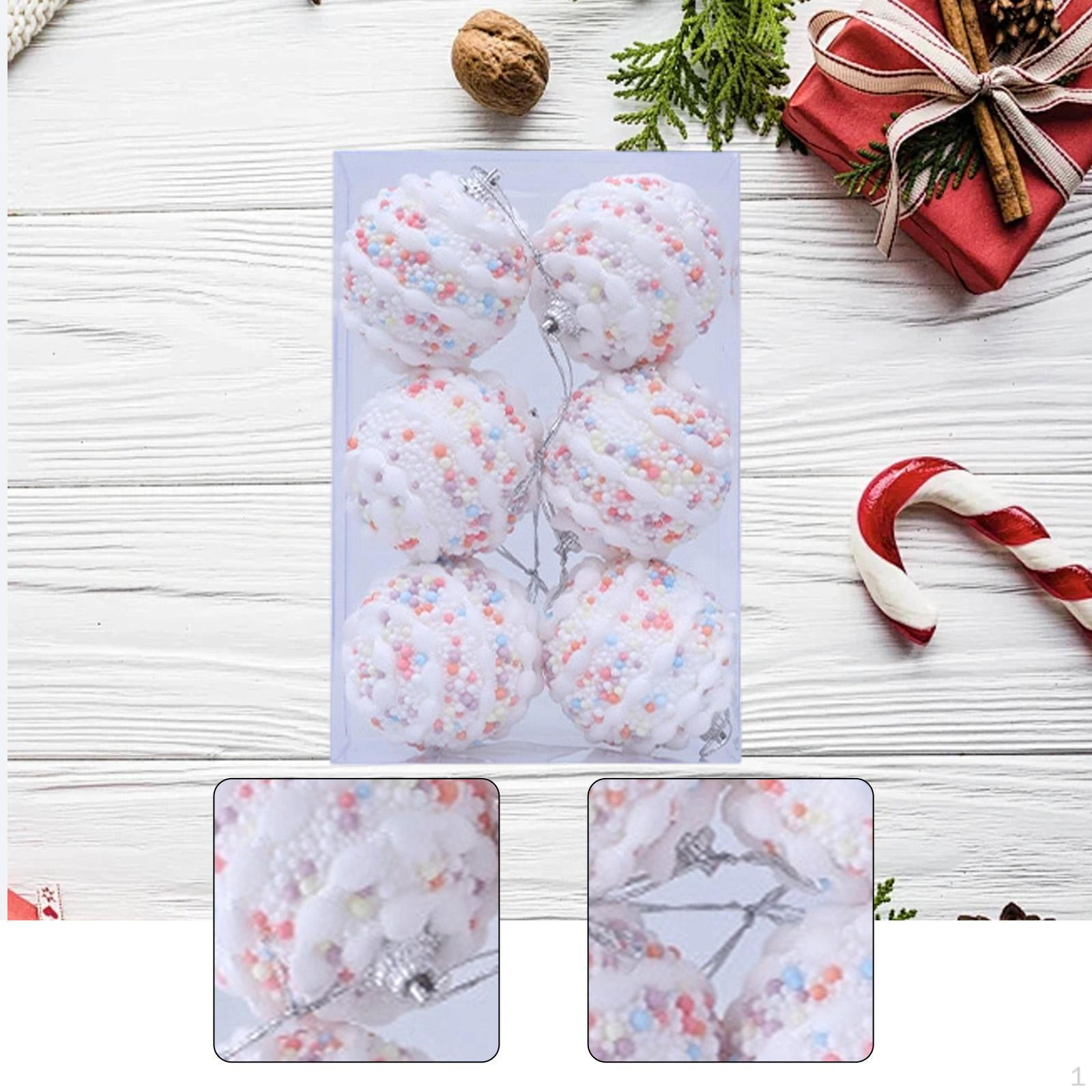

6 Pieces Christmas Hanging Decorations Xmas Decor Decorative Balls Baubles for Home