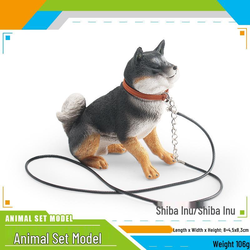 Adorable Shiba Inu Decor Model with Leash - Cross-Border Pet Dog Simulation Ornament