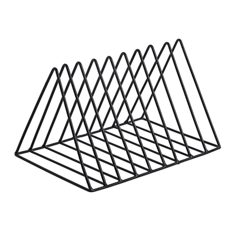 

Desk Book Organizers Triangular Metal Book End 9 Compartments Bookend Book Magazine Stand Space Saving Magazine Rack L чорний