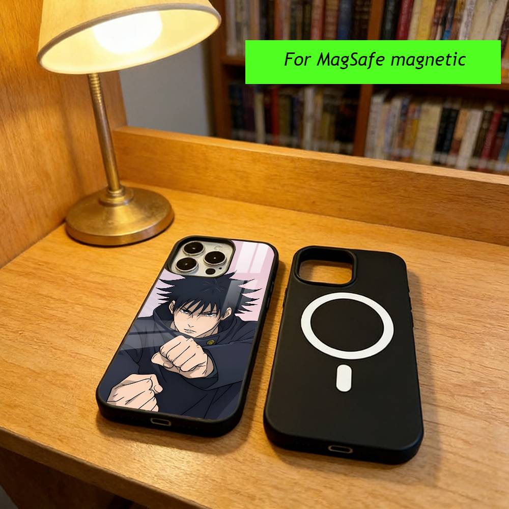 Anime Jujutsu Kaisen Handyhülle Für iPhone17,16,15,14,13,12,11 Plus,Pro Magnetisch mit Magsafe Kabelloses Laden