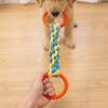 Langlebiges Baumwollmischungs-Hundeseil-Kauspielzeug mit Doppelring, Bissfest, zum Zerrspiel, Interaktives Kauspielzeug für kleine Hunde, Training, Spiel