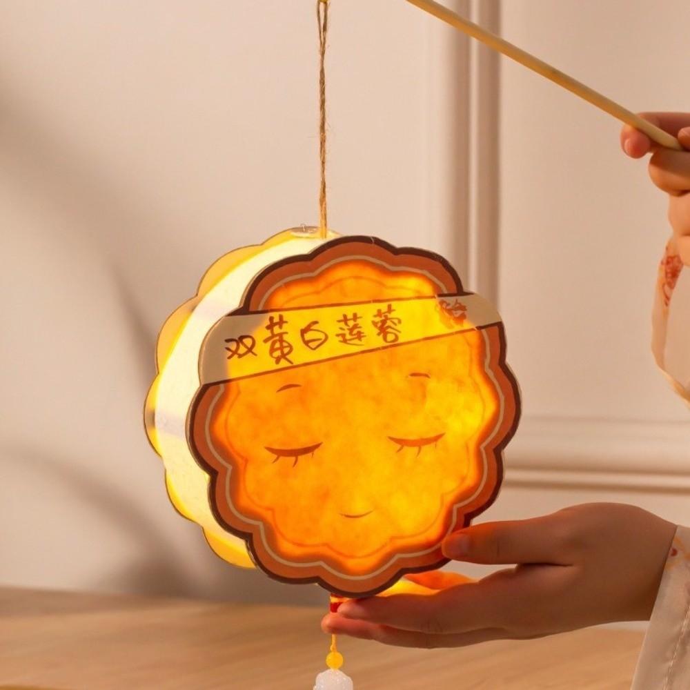 with Tassel Handheld Mooncake Lantern Traditional Portable Glowing Lamp Mid-Autumn Festival