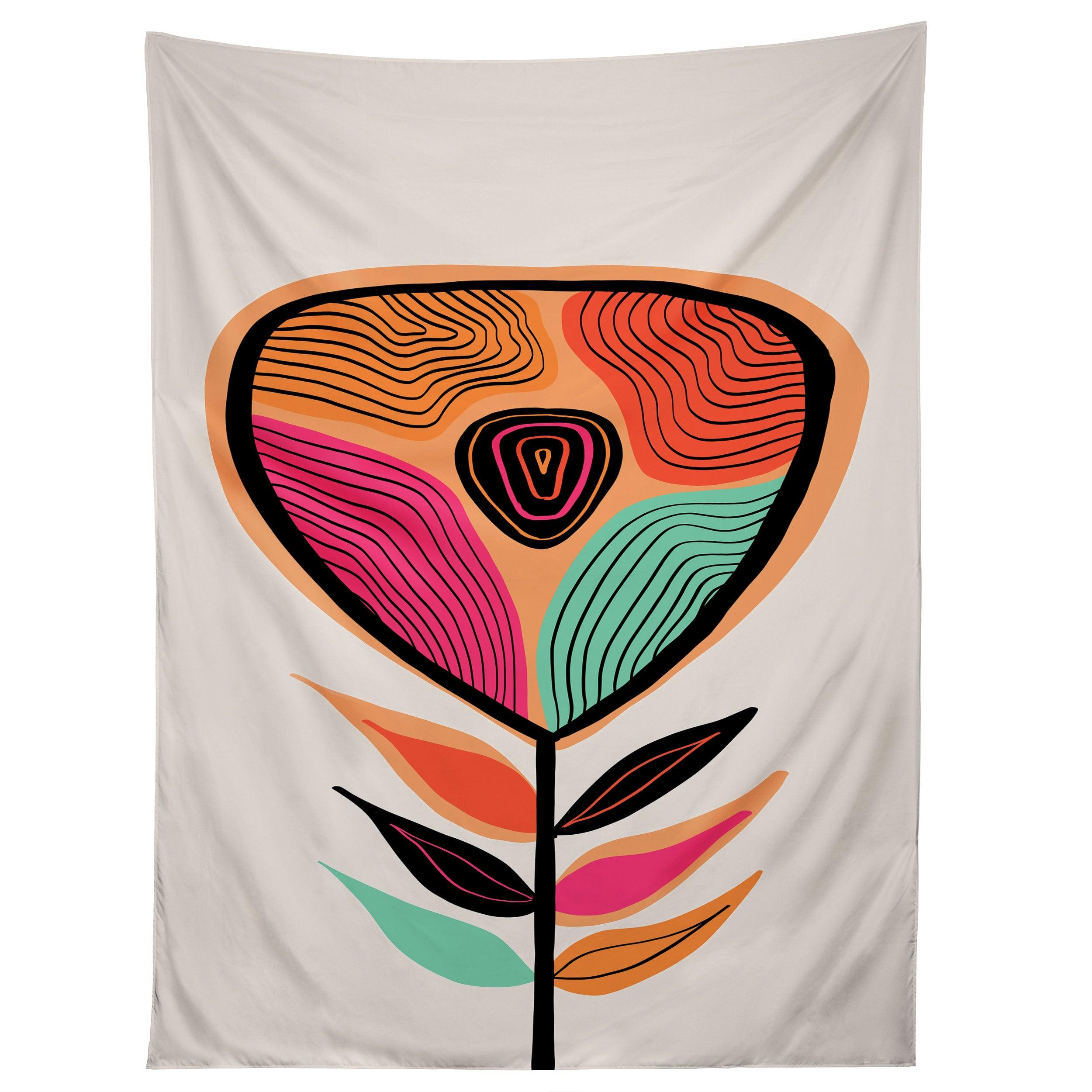 MINIMAL FLOWER 02 tapestry 75x100