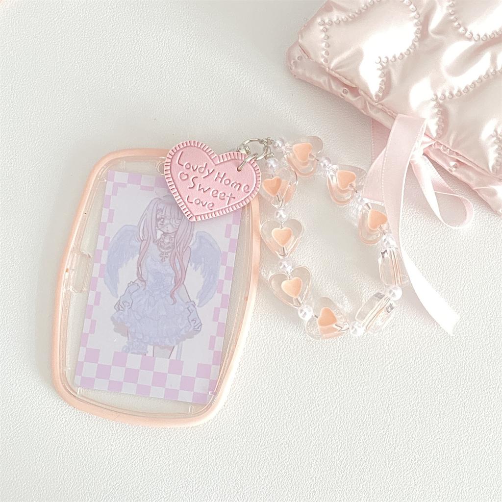 Kpop Idol fotokortholder Kawaii Cartoon Cat Family Friend Picture Organizer Myk silikonbuss Studentkortholder Student