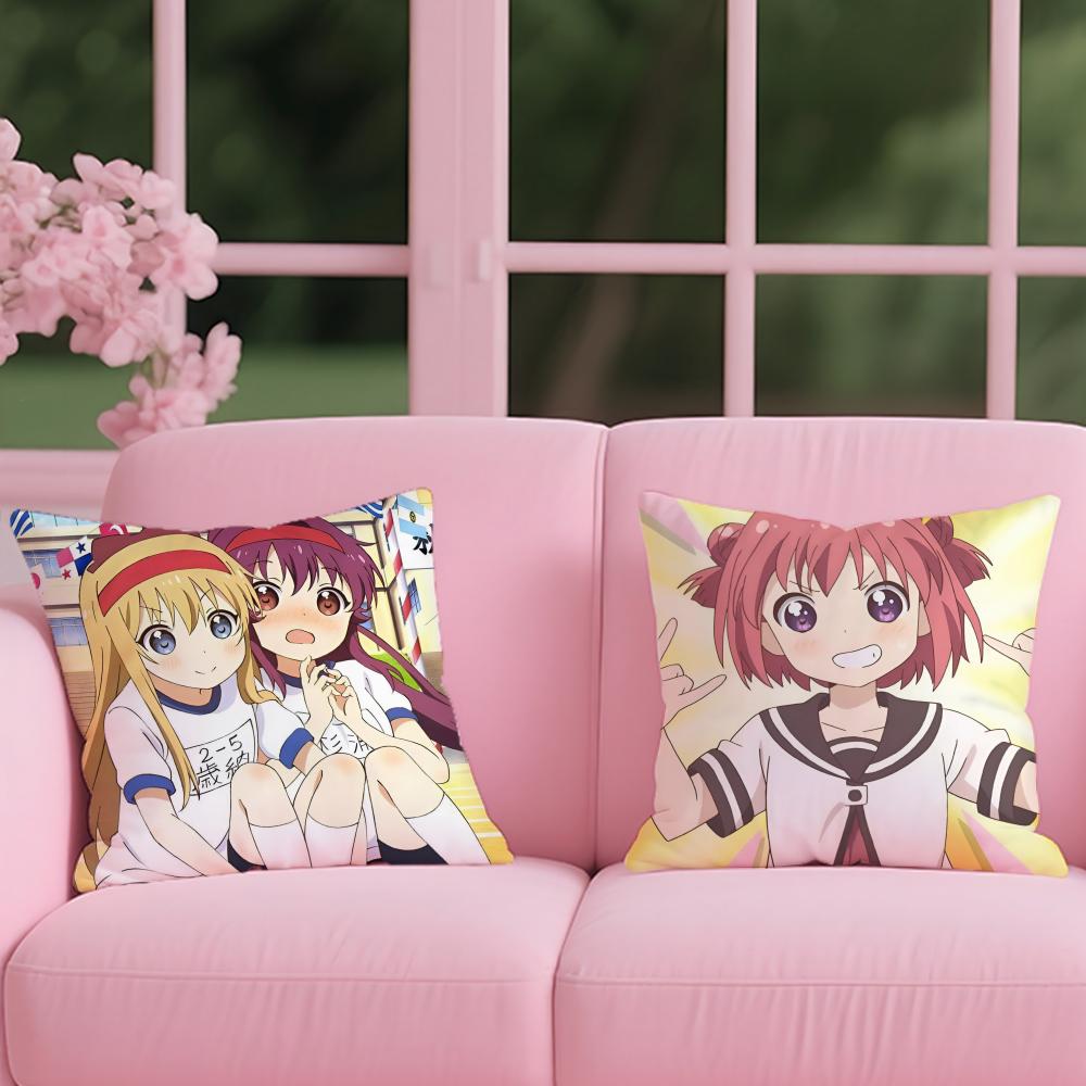 Yuru Yuri Cushion Cover Reversible Plush Pillow Cover – For Car, Sofa, Bedroom, Perfect As a Gift.