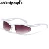 Semi-Rimless Cat Eye Sunglasses Women  Luxury Brand Designer Trending Sports Y2K Punk Sun Glasses For Ladies Shades Eyewear