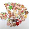 20MM 100 Multicolor Heart Shape 2 Holes Wood Sewing Buttons Scrapbooking Knopf Bouton