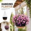 Pot de fleurs suspendu auto-arrosant en plastique avec suspension à chaîne, adapté à une utilisation intérieure et extérieure, avec système de réservoir d'eau
