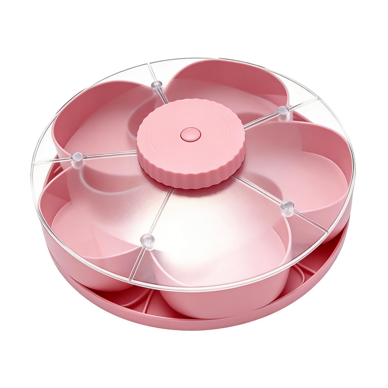 

Portable Five Compartment Snackle Box Clear Food Organizer Luxury Decorative Tray for Table Use розовый