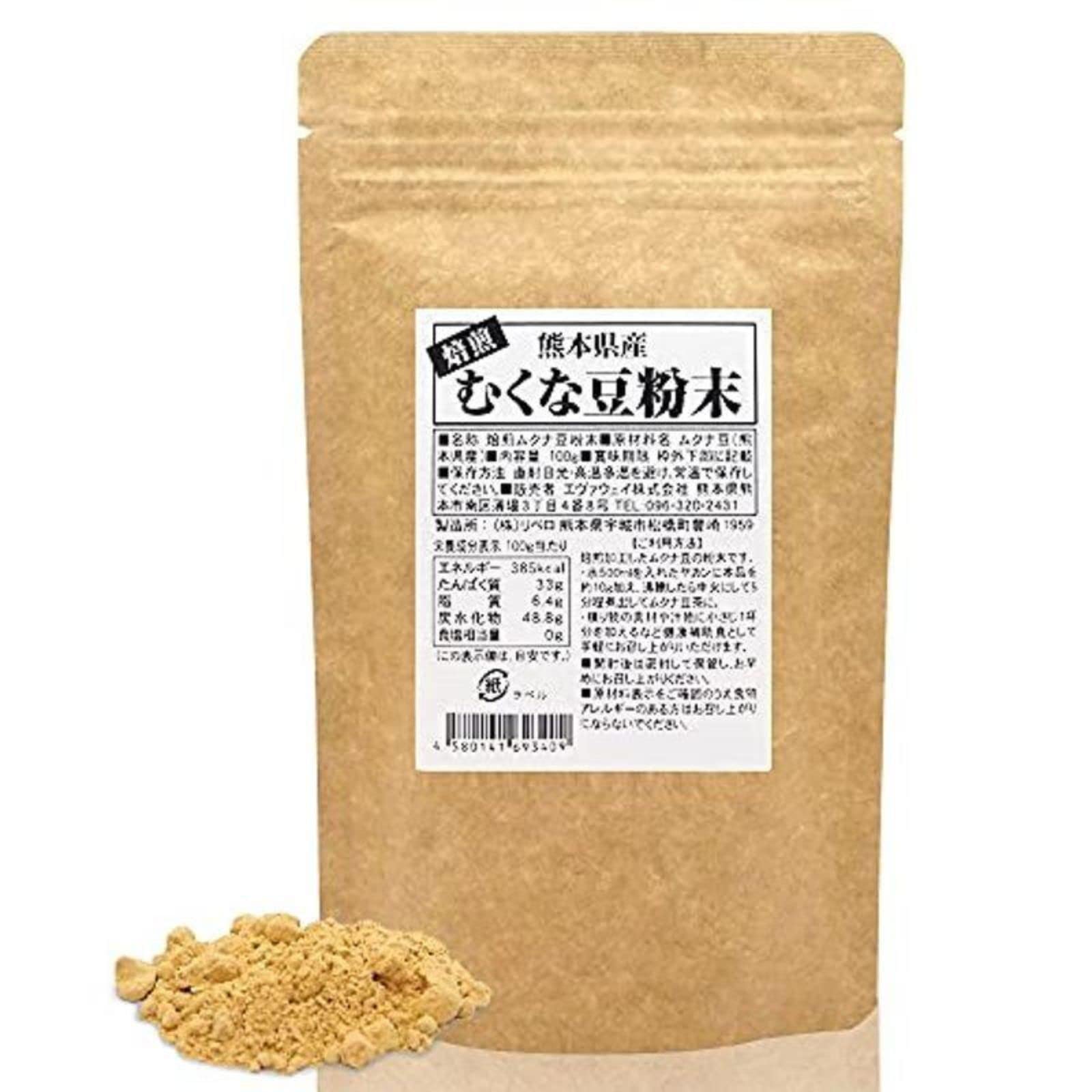 Жареный порошок Mucuna pruriens, 100 г, Выращено в стране (Префектура Кумамото), Без пестицидов