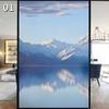 Sky Artistic Glass Sticker Static Cling Privacy Window Film Mountain Landscape Painting Frosted Window Sticker Home Decor