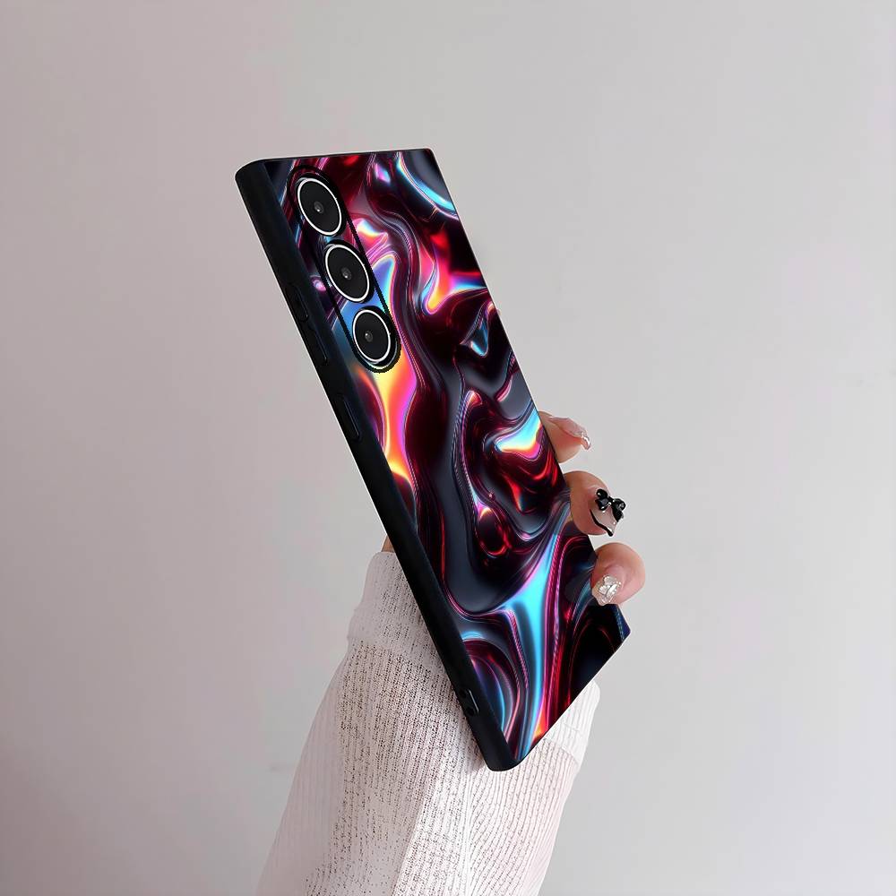 Płynny Wzór Świetlny Etui Na Telefon Dla Samsung Galaxy S25 S24 S22 S23 Ultra S21 S20 Plus 5G Matowe Antypoślizgowe Pełne Miękkie Etui