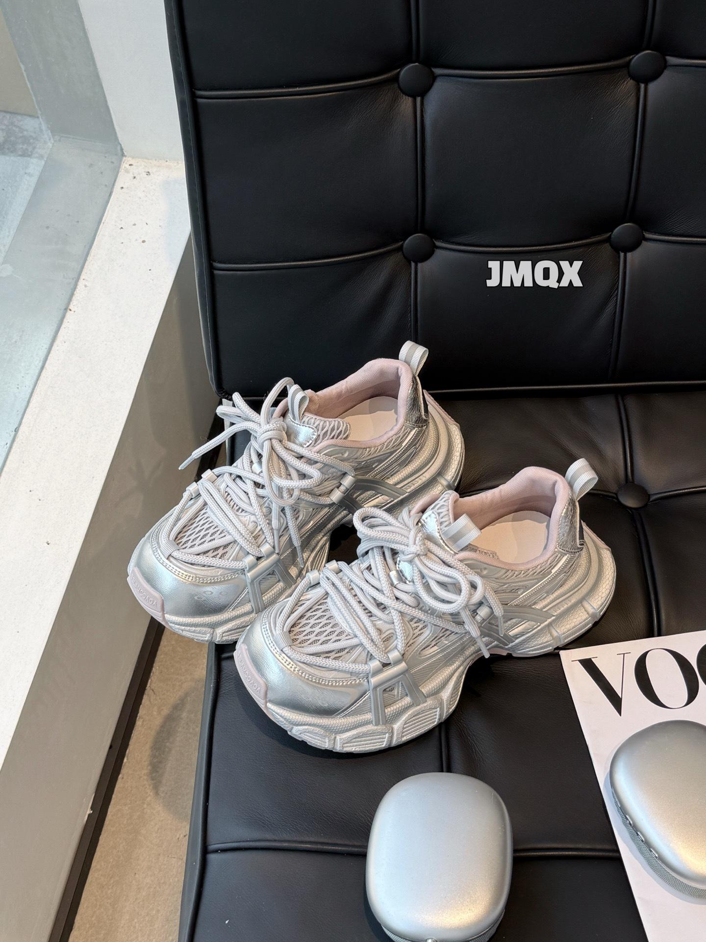 

Leather platform dad shoes women s spring new mesh breathable heightening soft sole lightweight sports and leisure shoes 35 розовый цвет-серебро