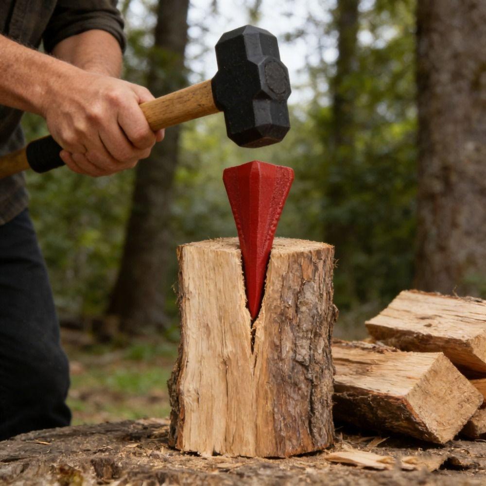 Heavy-Duty Log Splitter Wedge 4-Way Manual Wood Splitter Wood Splitting Tool Firewood Processing