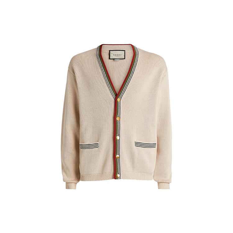 Gucci Knitwear Men's Ecru V-neck Moderate 626268-XKBFU-9750