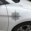 Car Campass Sticker Waterproof Cuttable PVC 20x20cm for Universal Auto DecorationBlack