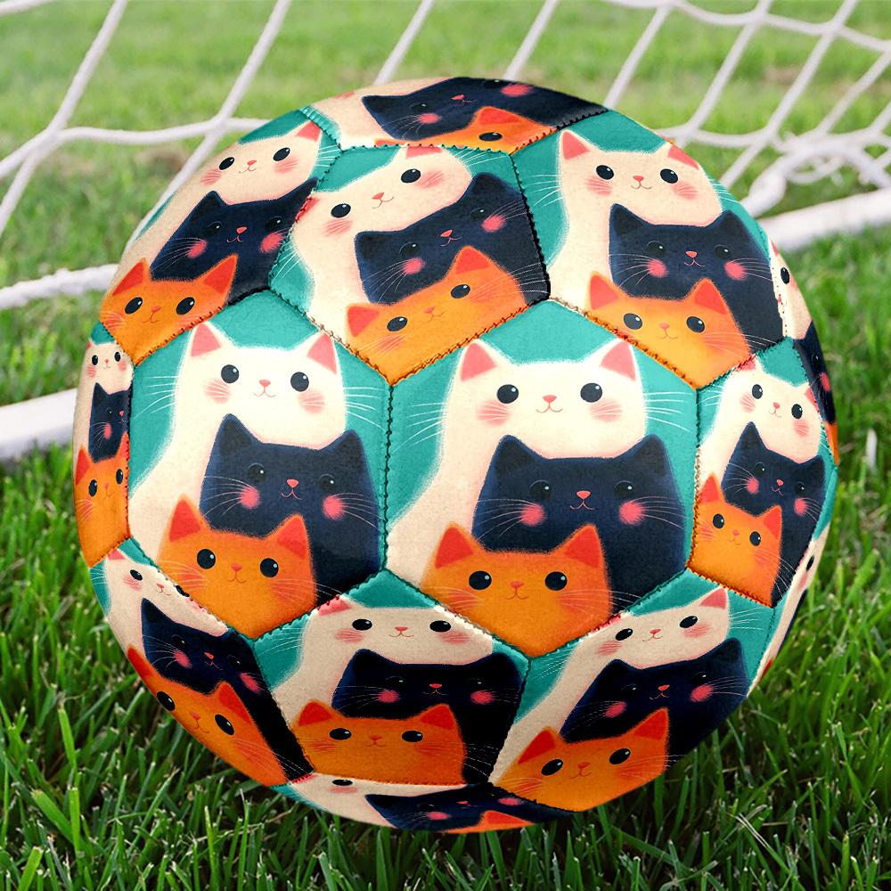 1pc Cute Cat Trio Size 5 Soccer Ball Professional Match Training Football Indoor &Outdoor Sports Ball Lightweight Durable m6564