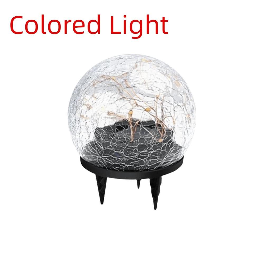 Cracked Glass Solar Lights Auto on/Off Ball Lights Pathway Decoration LED Garden Lights  Landscape