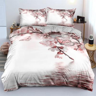 Set Copripiumino 3D con Fiori Taglia King Queen Singolo Stampa Floreale Set Biancheria da Letto Decorazione Camera da Letto Fiori Oro Scuro per Ragazze Donne
