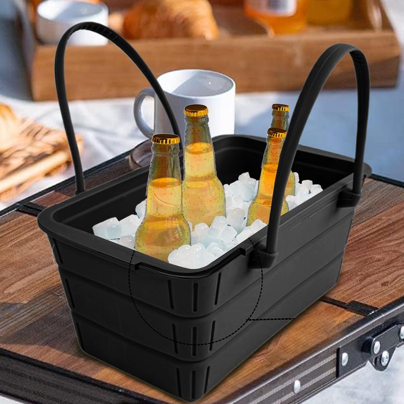 Ice Buckets Silicone Beverage Bucket With Handle Large Capacity Party Supplies For Picnics Pool BBQ Gatherings Home Bar Beach
