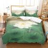 Green Flower Duvet Cover Set Double Bed With Pillowcase Lotus Bedding Set King Size 3pcs 2pcs Single Twin Full 200x200 220x240cm