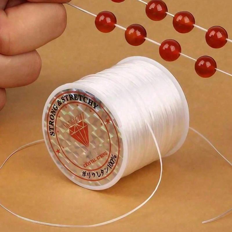 

DIY Jewelry Making - Making Bracelets, Necklaces, Ankle Loops From Beads, Crystals, or Clay Strings, Sewing, Craft Supplies, Crafts 1 Roll (0.5mm*12.8m) белый