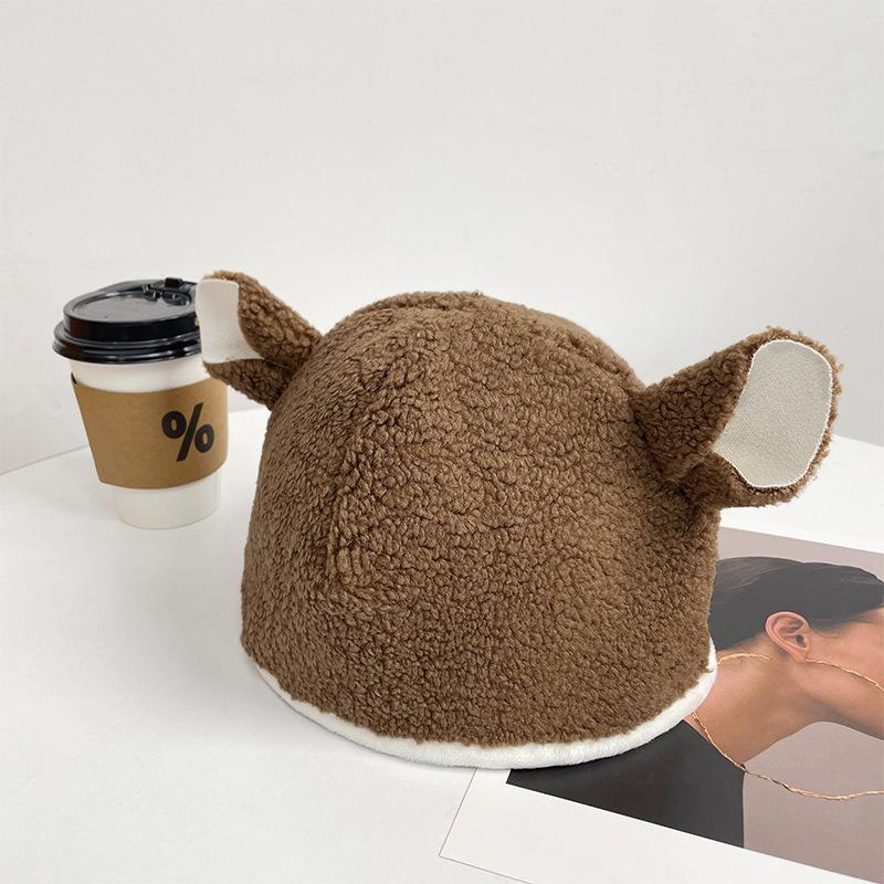 

Cartoon lamb pullover hat children autumn and winter versatile ear protection warm lamb wool pullover hat