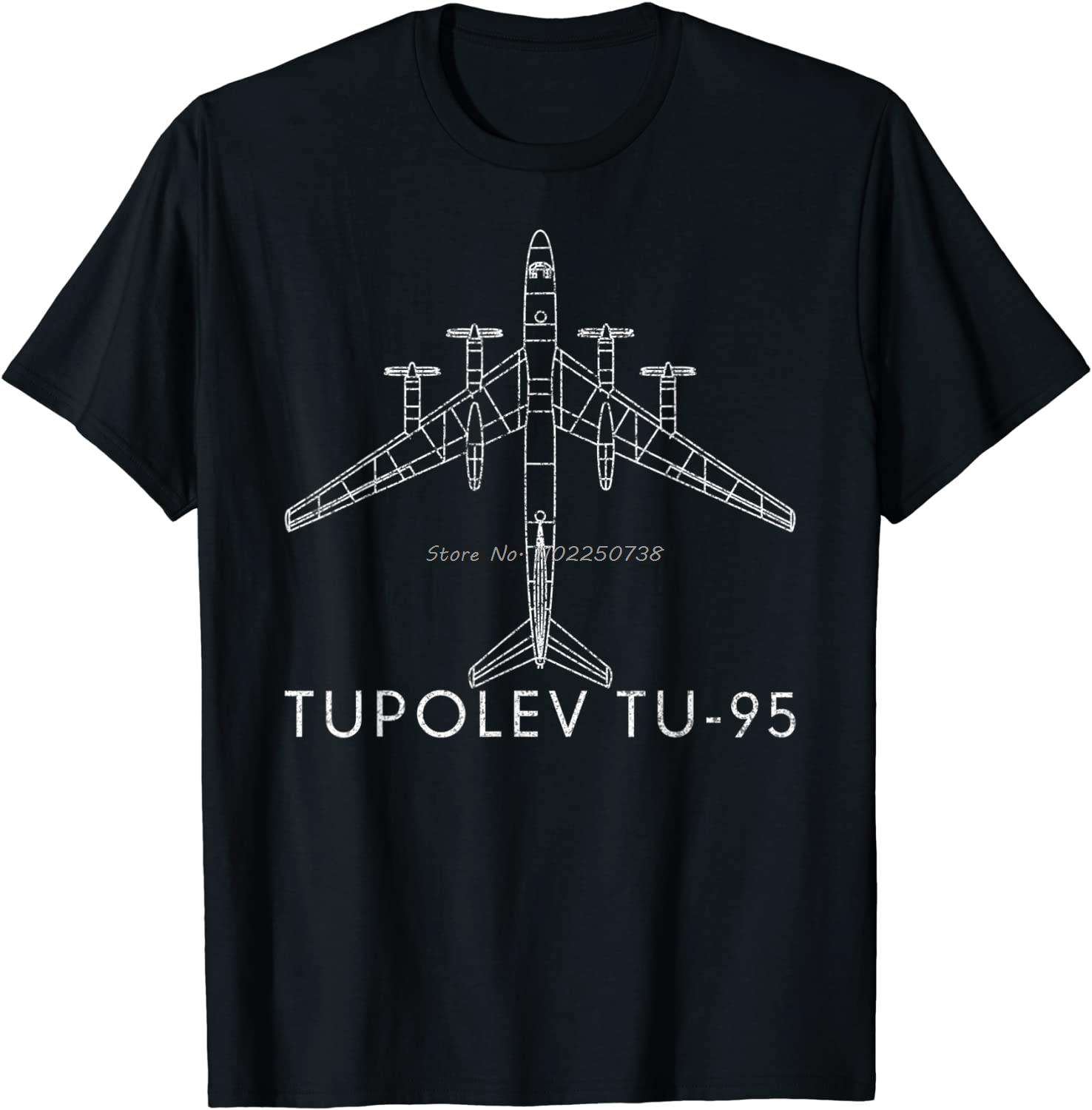 S4xl Russian Warplane Tupolev Tu95 Bear Strategic Bomber TShirt Summer Cotton Unisex T Shirt New Streetwear Oversize Tees S