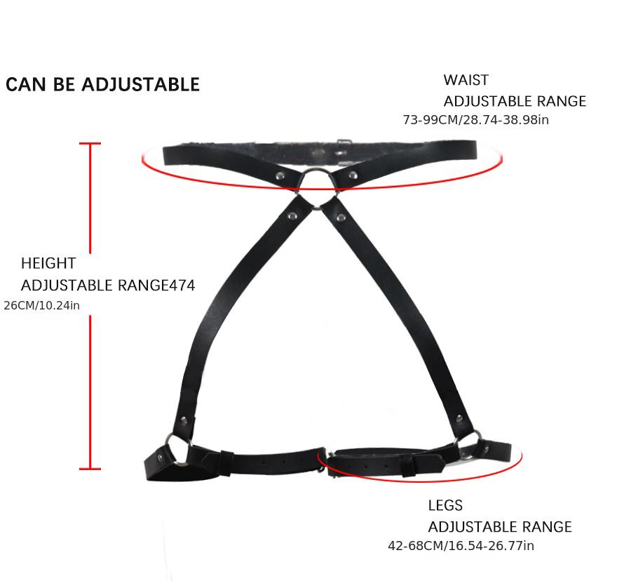 Women Sexy Thigh Garter Leather Lingerie Leg Harness Bdsm Bondage Lingerie Fetish Handcuffs Clothing Festival Rave Outfit Garter