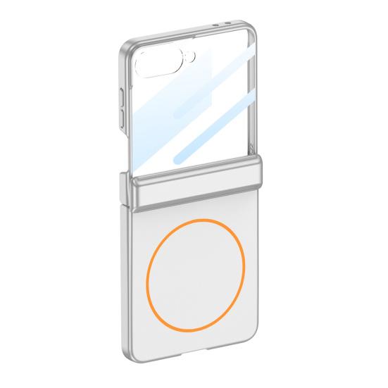 Phone Case for Samsung Z Flip 7 Magnetic Hinge Protection Protective Case with Built-In Screen Protector Wireless Charging Case