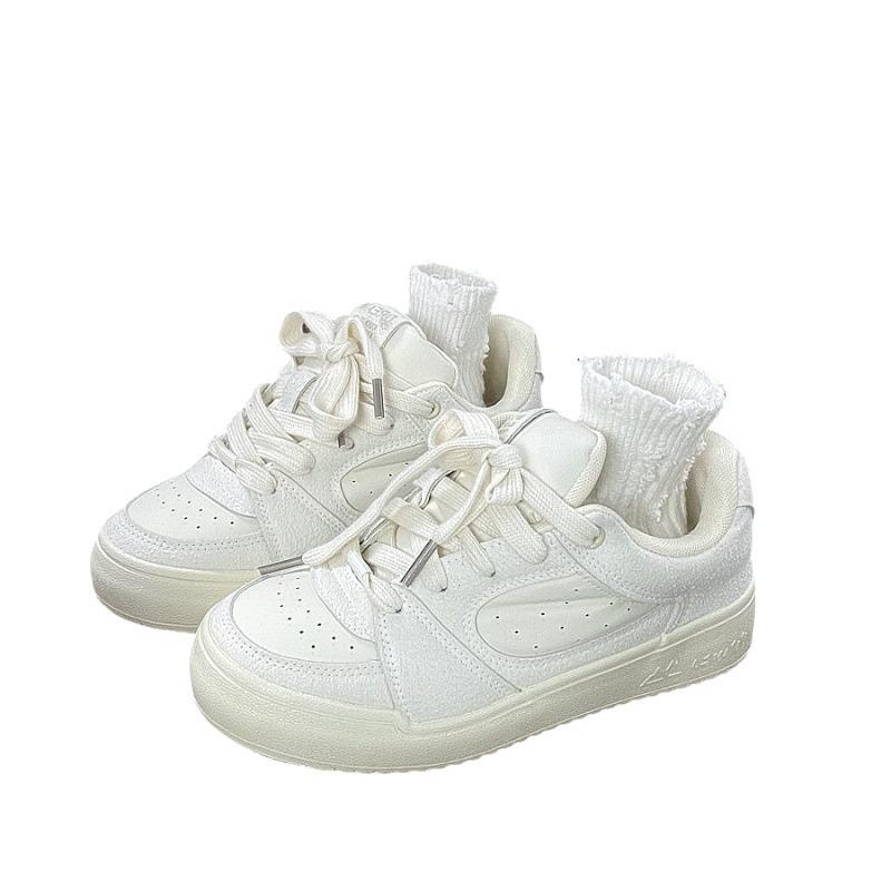 Korean Version of Foreign Trade Platform Niche Retro Board Shoes Women's Ins Tide 2025 Summer New Leisure Sports Versatile White Shoes