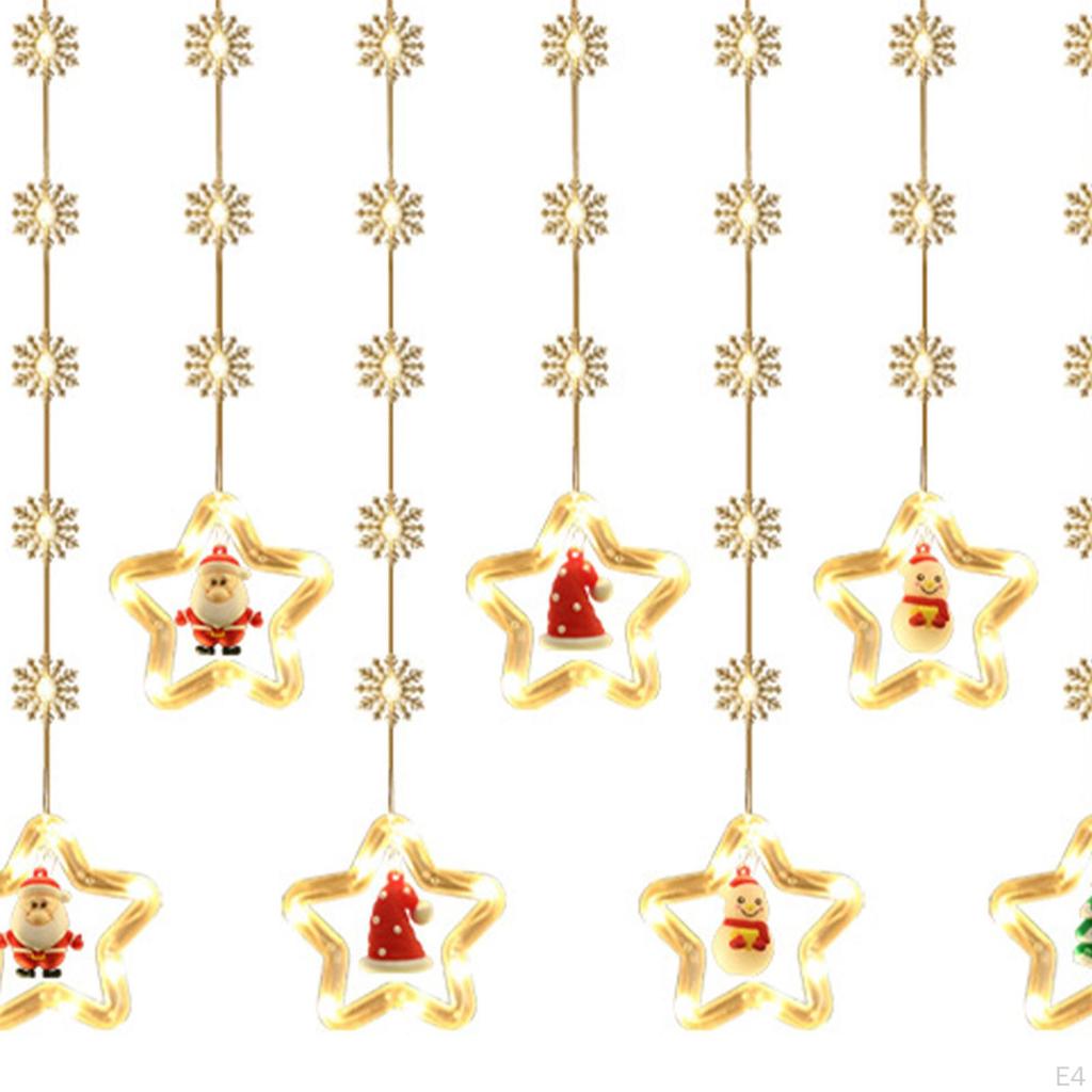 Christmas String Lights Snowflake Fairy Warm White for Party Bedroom