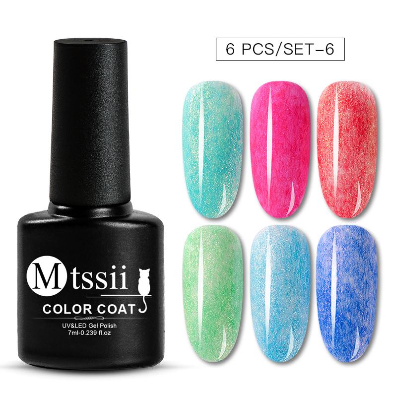 Mtssii 2/3/6 Bottles 7ML Fur Effect Soak Off UV Gel Shimmer Polish Lacquer Manicure Nail Art Varnish
