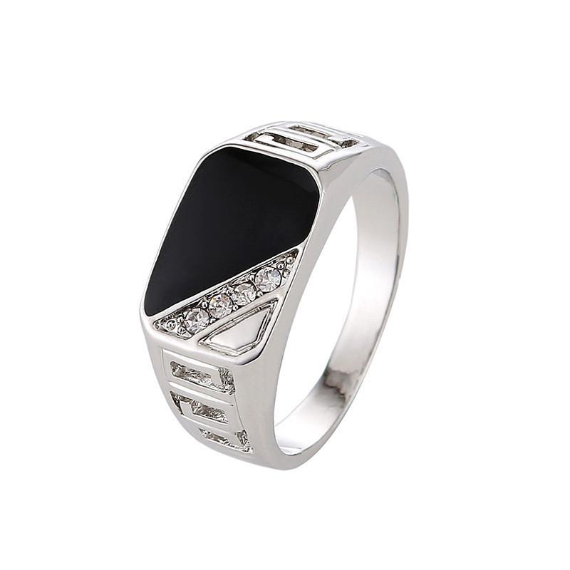 Premium Quality Men's Alloy Hollow Crystal Finger Jewelry In Timeless Vintage Design