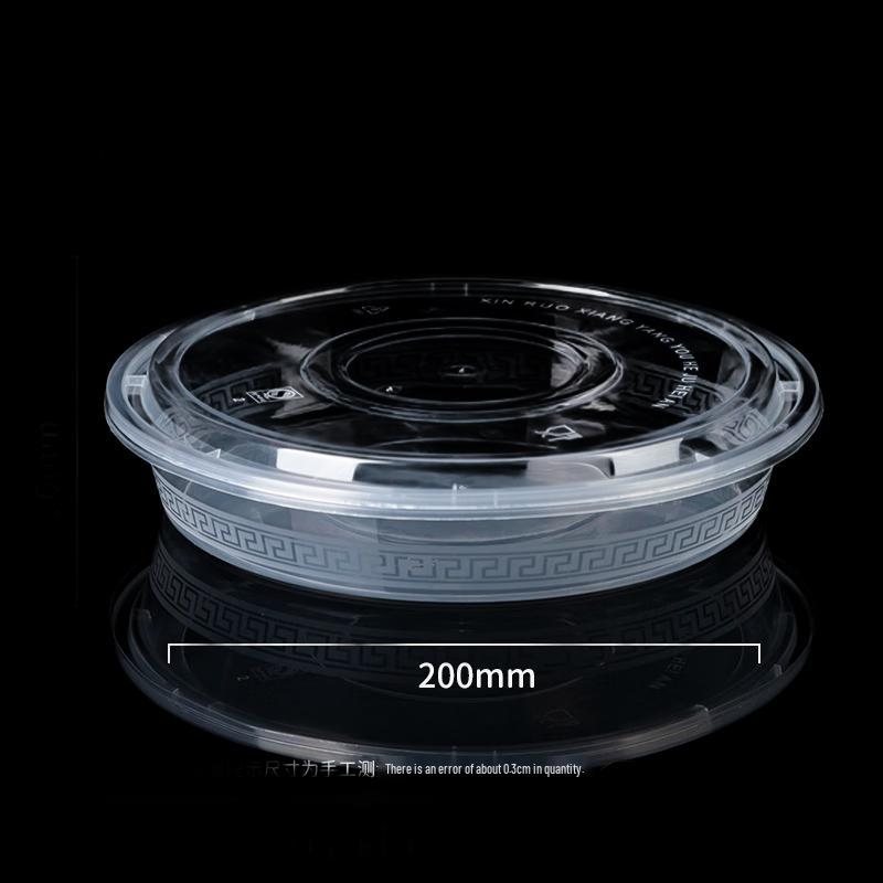 Disposable Round Plastic Takeaway Container with High Lid