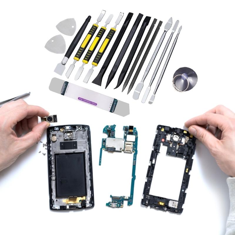 16pcs Stainless Steel Crowbar Kits Prying Opening Repair Tool Tablet Computer Opening Tools Small Metal Spudger Pry Tool